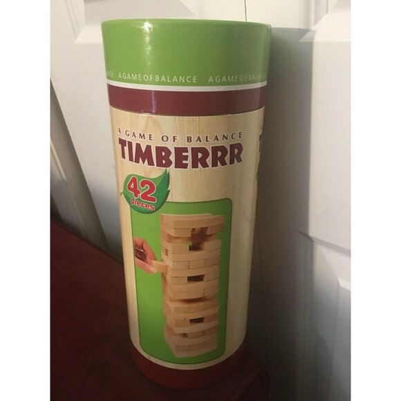 New Timberrr A Game Of Balance & Skill 42 Wooden Pieces For 2-4 Players Ages 4+ - Picture 3 of 4